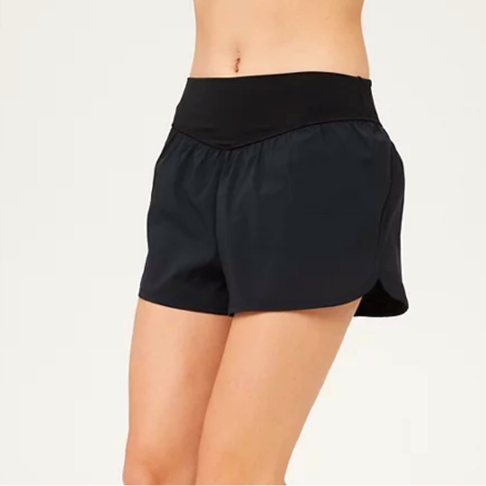 Aerie OFFLINE Nylon Running Shorts; Small, Black